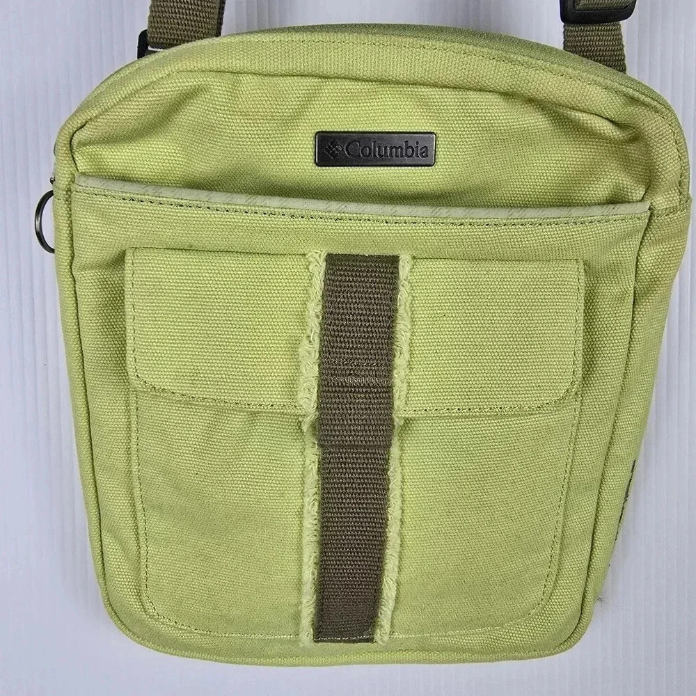 Columbia Omni Shield Womens Crossbody Purse Bag Canvas Green Yellow - Picture 3 of 10